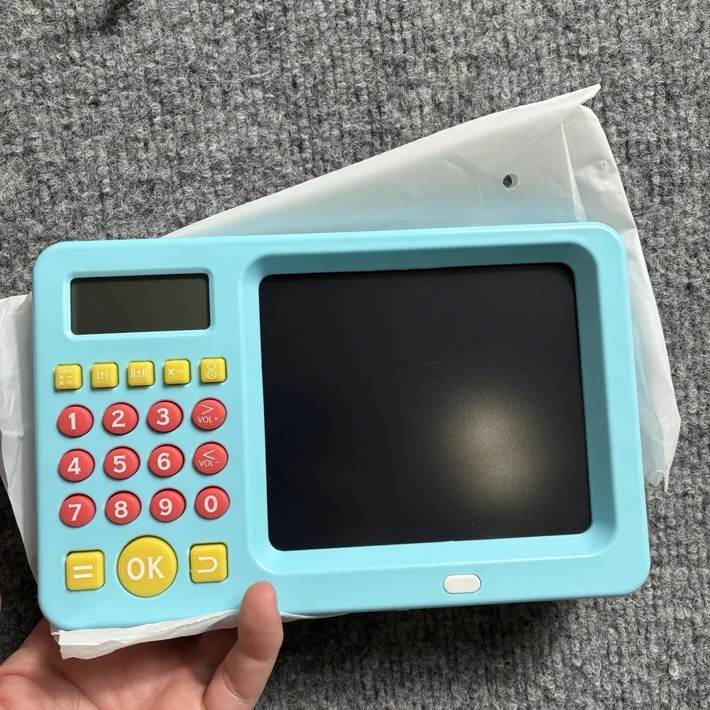 Kids Early Education Math Machine LCD Writing Tablet Digital Calculator Toy Pen